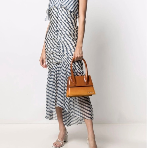 Chanel 2008 ruched striped dress size 38 in navy blue and white - Picture 2 of 6